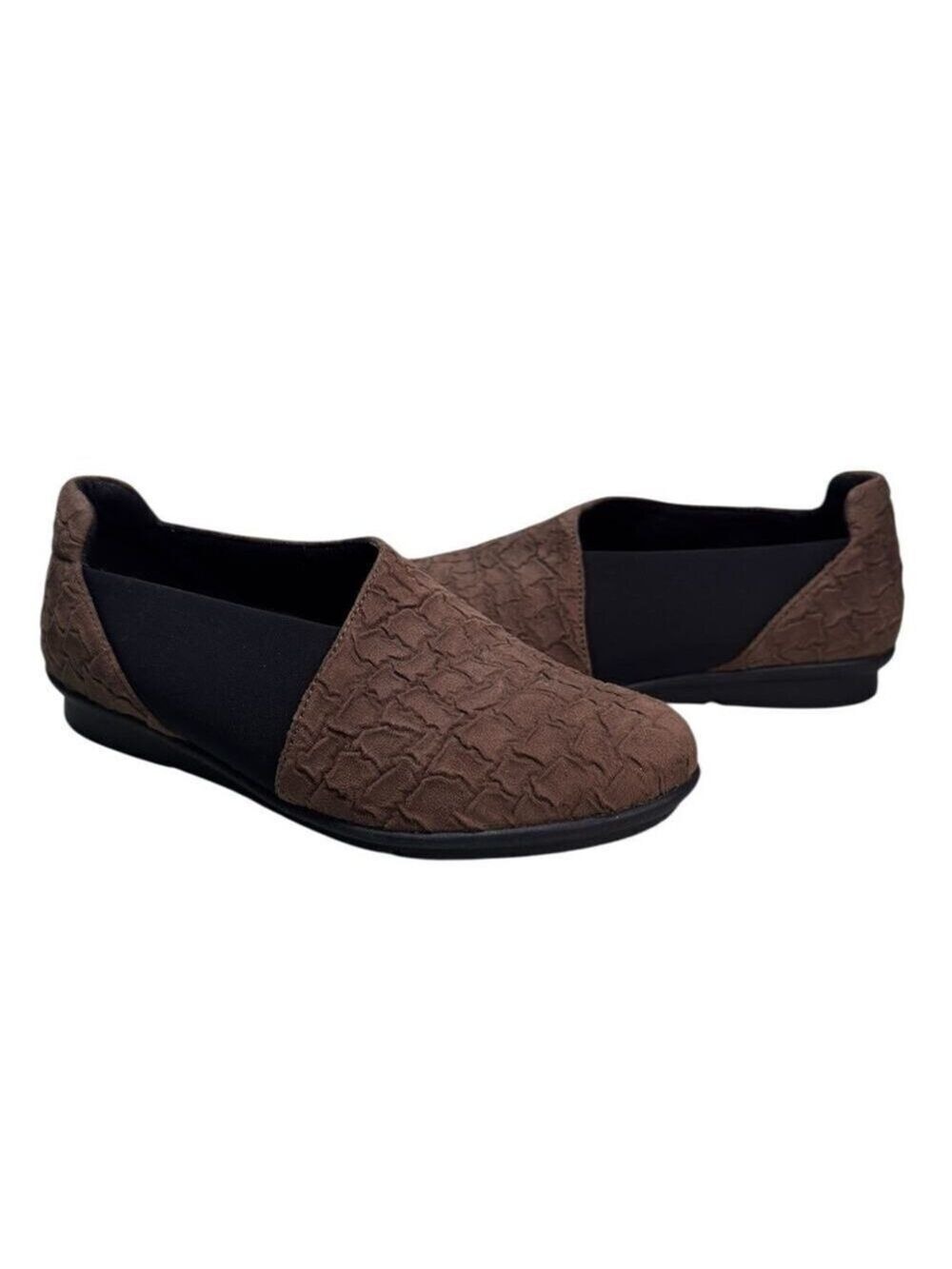 Bussola CELESTE Women's Textured Brown Black Leather Slip On Shoes EU Size 38